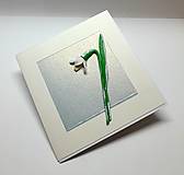 Papiernictvo - Blahoželanie / pohľadnica ... so snežienkou - 18117317_