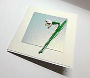 Papiernictvo - Blahoželanie / pohľadnica ... so snežienkou - 18117322_