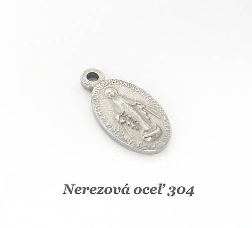 Komponenty - Ovál s Pannou Máriou /M8156/ - nerezová oceľ 304 (1 balenie 75 ks) - 18118144_