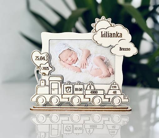 Rámiky - Detský fotorámik Vláčik - 18117016_