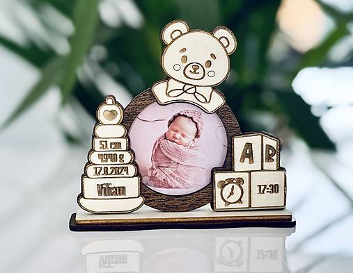 Rámiky - Detský fotorámik Macko - 18117051_