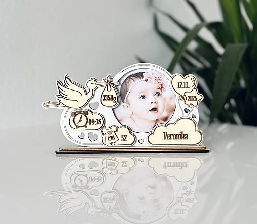 Rámiky - Detský fotorámik Bocian - 18117109_