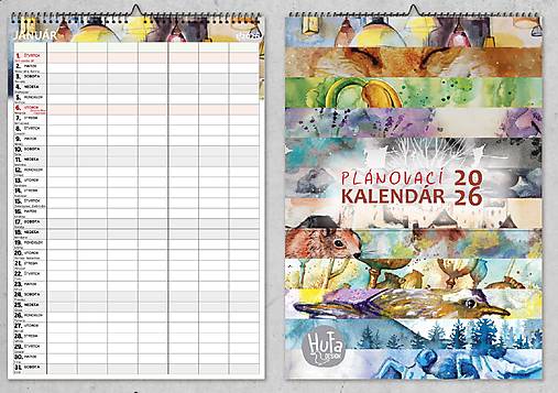 Papiernictvo - Plánovací rodinný kalendár 2026 - 18118265_
