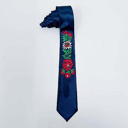 Pánske doplnky - Folklórna kravata vyšívaná Kristián folk - 18116488_