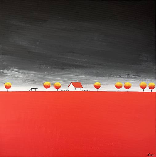 Pole vlčích makov, originál 40x40