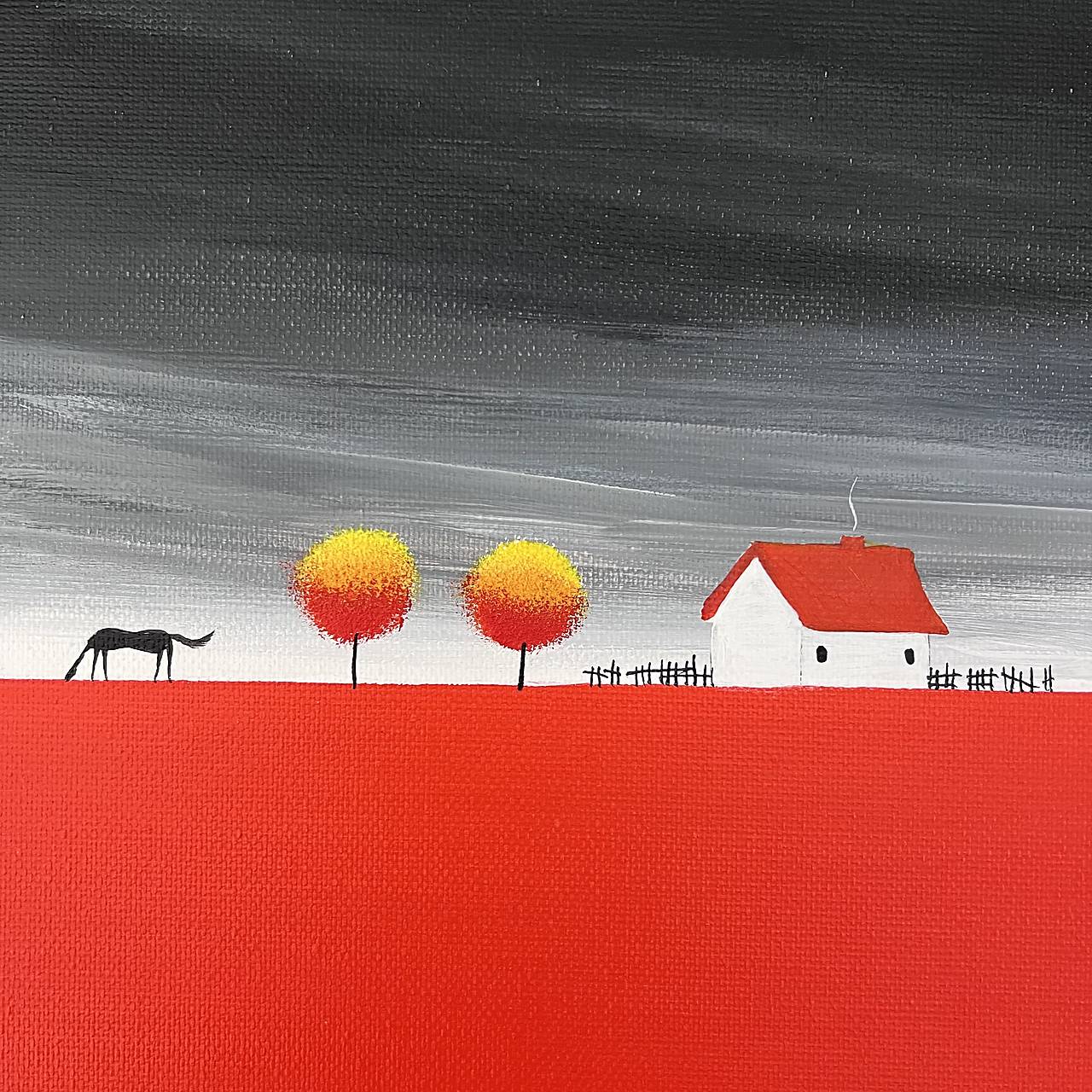 Pole vlčích makov, originál 40x40