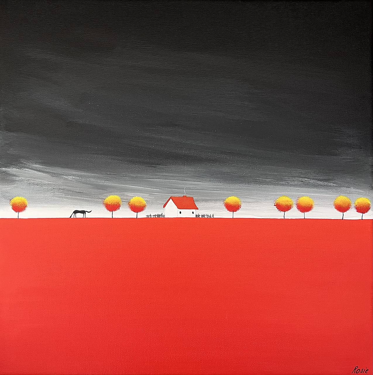 Pole vlčích makov, originál 40x40