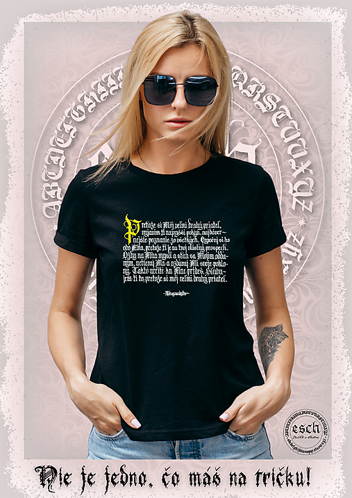 kaligrafia na tričku - Bhagavadgíta Môj drahý priateľ