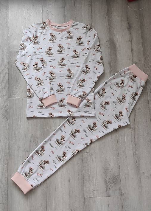 Nočná bielizeň - Detské pyžamo dievčenské Labute - 18116780_