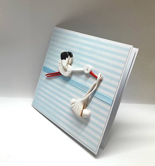 Papiernictvo - Blahoželanie k narodeniu bábätka / krstu ... modré - 18119839_