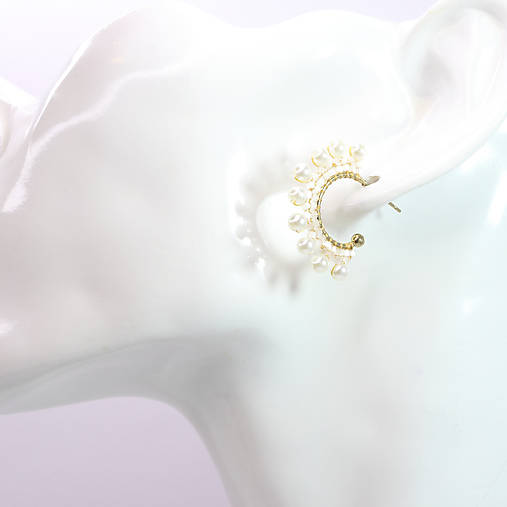 Zlaté perličkové náušnice