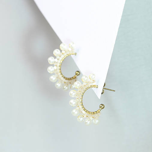 Zlaté perličkové náušnice