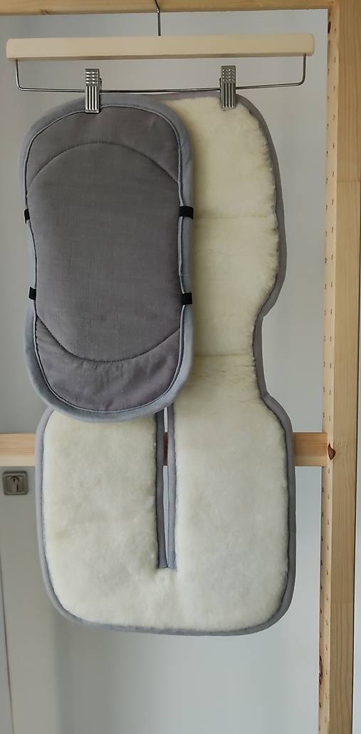 Detský textil - VLNIENKA Vložka proti poteniu do autosedačky JOIE i spin Multiway 100% Merino top super wash Natural 100 % ľan šedý - 18119345_