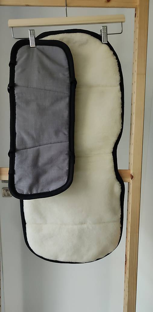 Detský textil - VLNIENKA Podložka do autosedačky Nuna AACE  100 % Merino TOP SUPER WASH Natural 100% ľan šedý - 18119358_