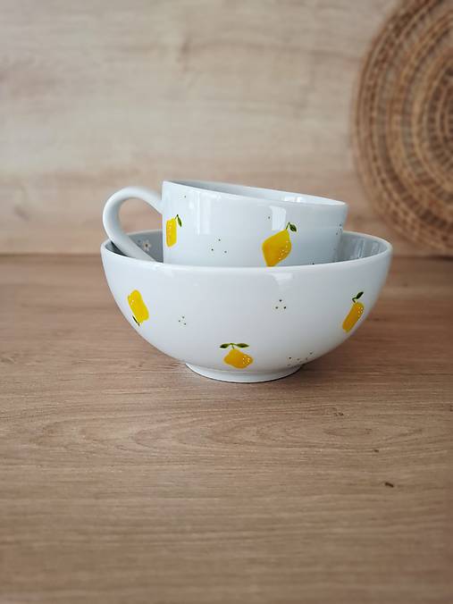 Nádoby - Porcelánová miska Citróny - 18120690_