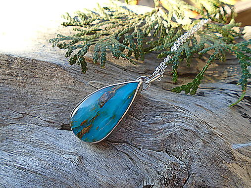 Strieborný prívesok Ag925 Peruánsky modrý Opál