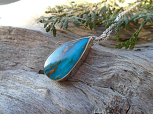 Strieborný prívesok Ag925 Peruánsky modrý Opál