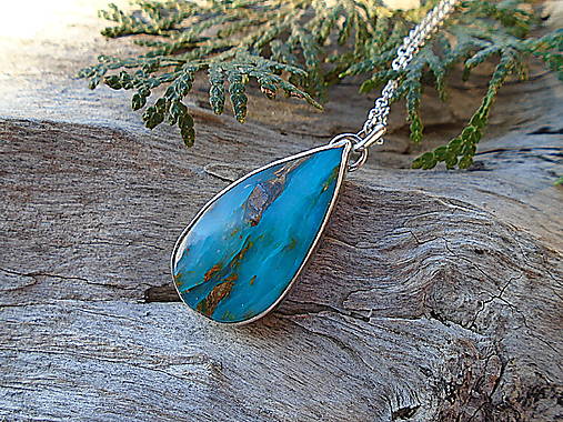 Strieborný prívesok Ag925 Peruánsky modrý Opál