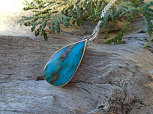 Strieborný prívesok Ag925 Peruánsky modrý Opál