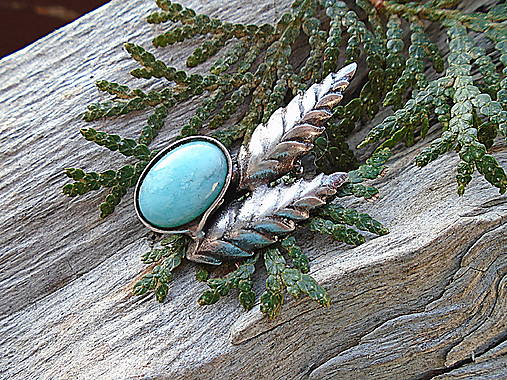 Cínovaná Brošňa Amazonit