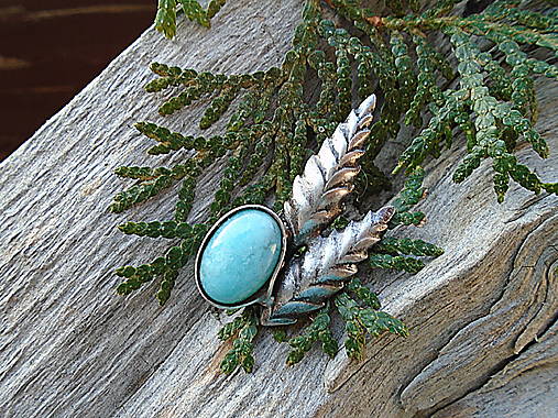 Cínovaná Brošňa Amazonit