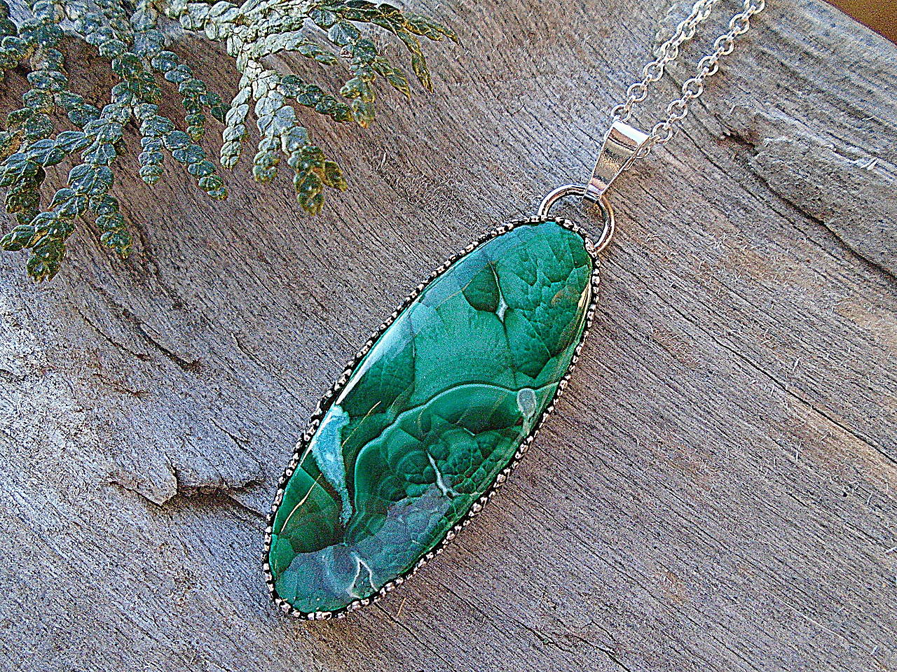 Strieborný prívesok Ag925 Malachit