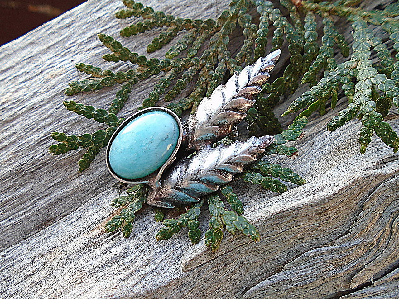 Cínovaná Brošňa Amazonit