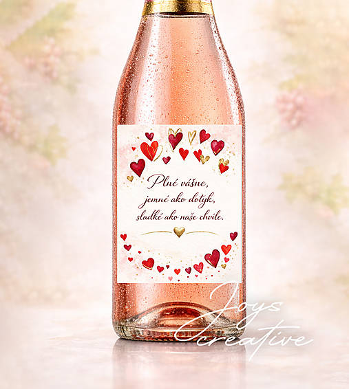 Vtipná samolepiaca etiketa na valentínske vínko