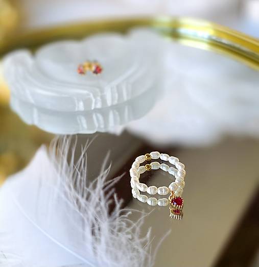 Perlový prsteň so srdiečkom