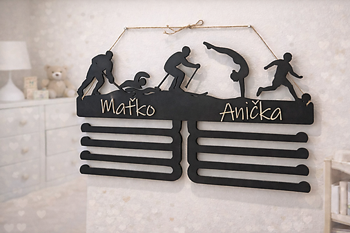 Nábytok - Vešiak na medaile personalizovaný - 18118312_