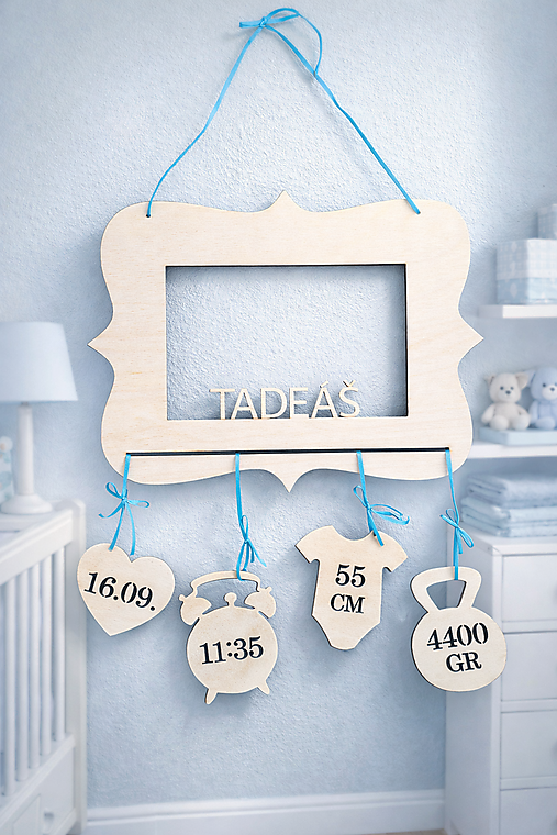 Rámiky - Fotorámik s údajmi o narodeni babatka - základný (15x20) - 18118315_