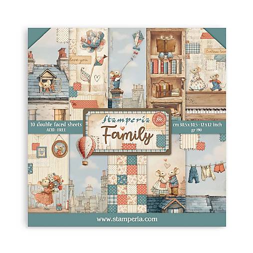 Papier - Stamperia Scrapbook papier Family 12 x 12 - 18122946_