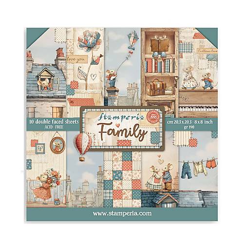 Papier - Stamperia Scrapbook papier Family 8x8 - 18123191_