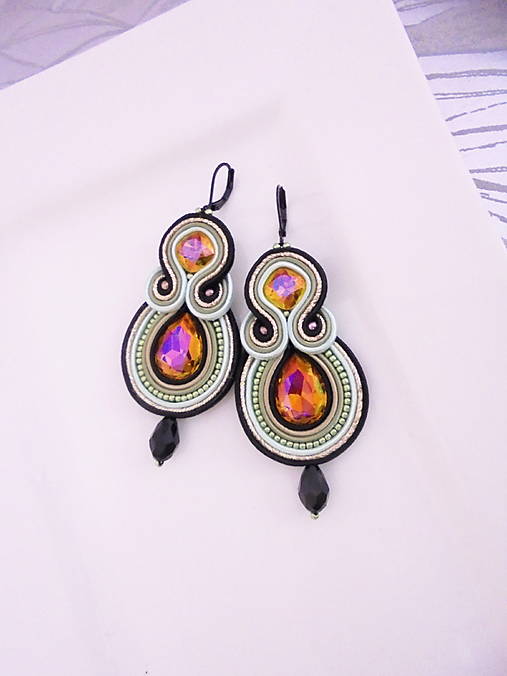 Náušnice - soutache náušnice - 18123281_
