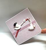 Papiernictvo - Blahoželanie k narodeniu bábätka / krstu ... fialkavé - 18122490_