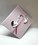 Papiernictvo - Blahoželanie k narodeniu bábätka / krstu ... fialkavé - 18122491_