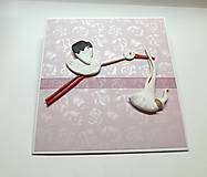 Papiernictvo - Blahoželanie k narodeniu bábätka / krstu ... fialkavé - 18122492_
