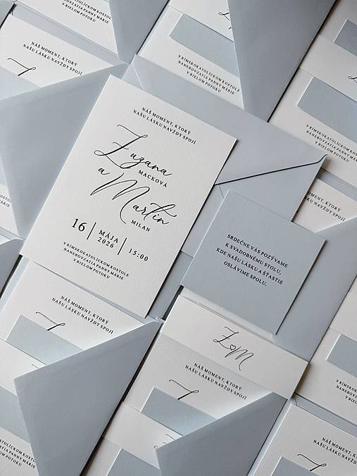 Papiernictvo - Svadobné oznámenie 302 simple srdiečko pastelovo modré - 18121026_