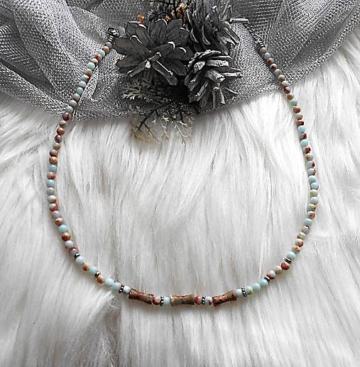 Náhrdelníky - Náhrdelník - jaspis morský sediment, chirurgická oceľ - 18122261_