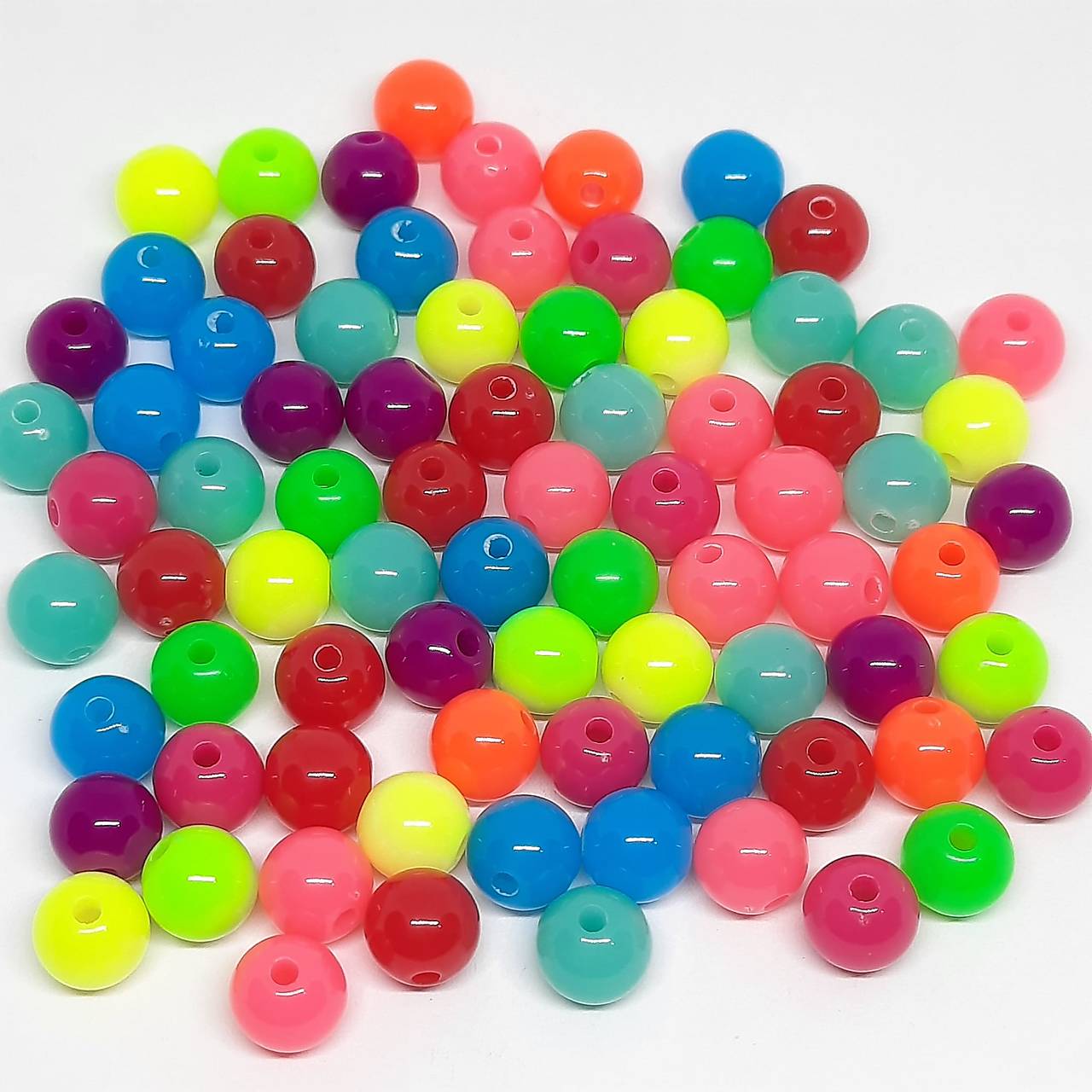 Plastové korálky 8mm-MIX 80ks