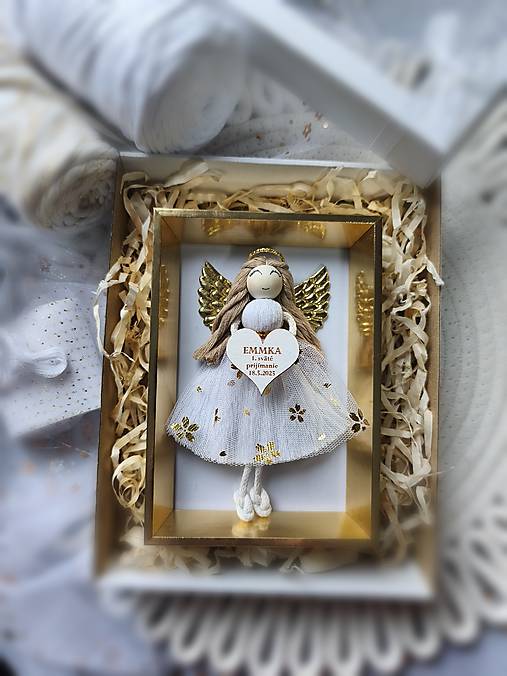 Dekorácie - Macrame anjel prvé sväté prijímanie - 18121349_