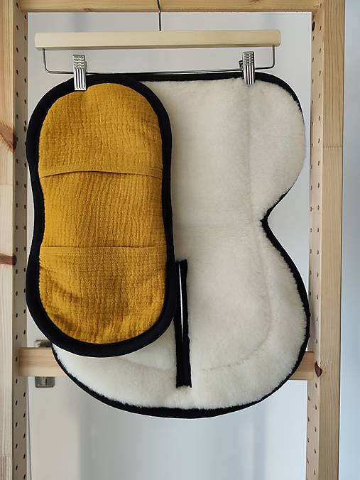 Detský textil - VLNIENKA vložka do autosedačky Cybex Cloud T  proti poteniu a Prechladnutiu Mušelin žltý - 18121882_