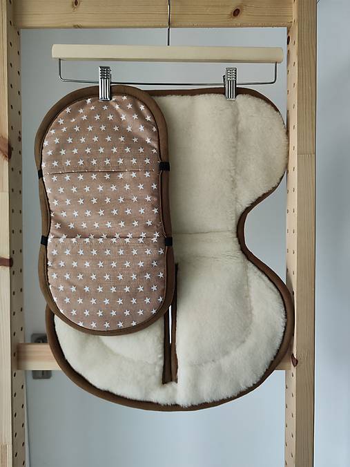 Detský textil - VLNIENKA podložka novorodenecká do autosedačky Cybex Aton 5 100% Merino Top Super wash Natural Hviezdičky béžové - 18121966_