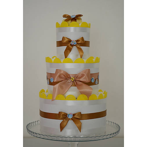 Plienková torta 3-poschodová žltá