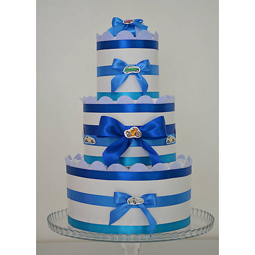 Plienková torta 3-poschodová modrá