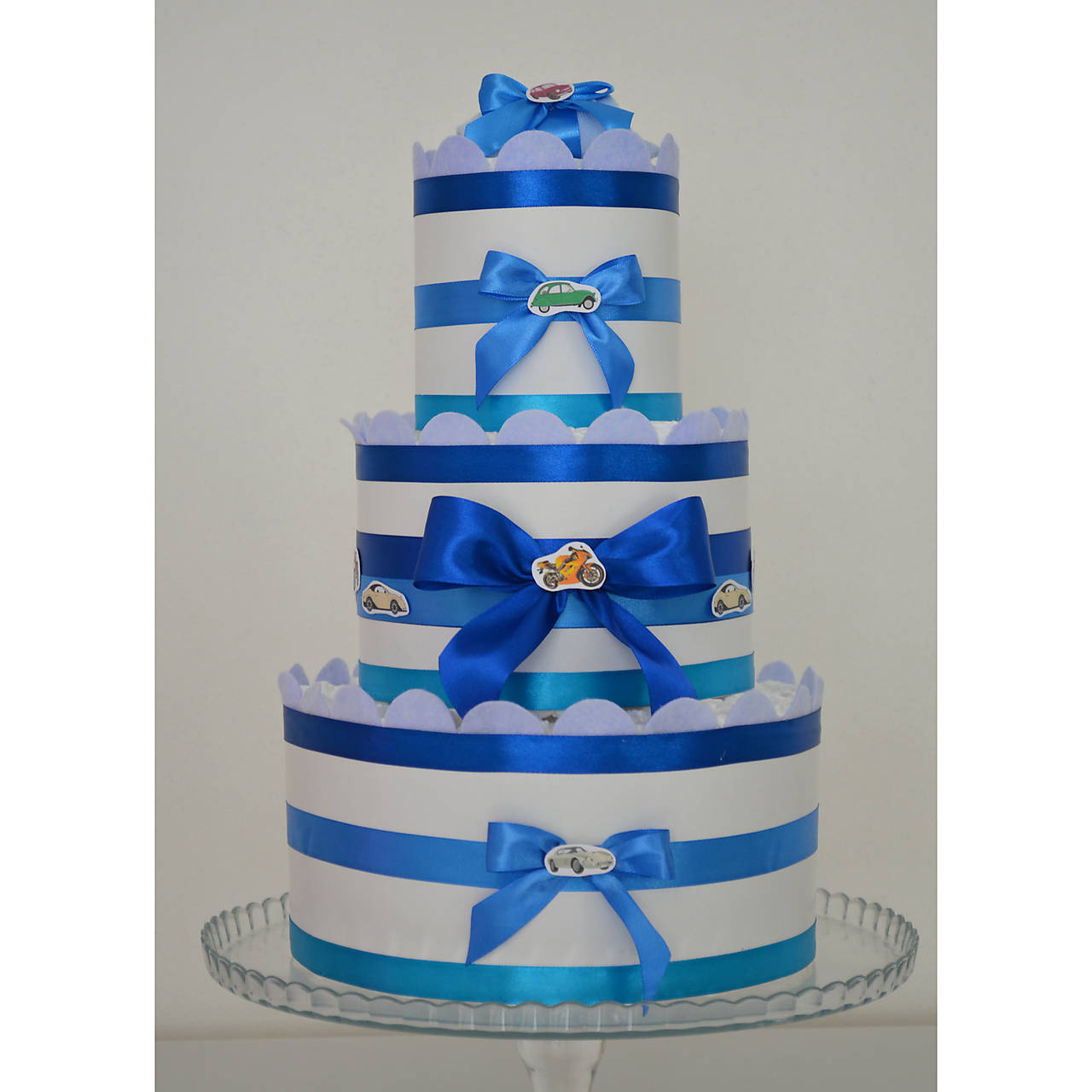 Plienková torta 3-poschodová modrá