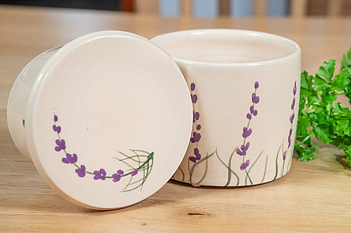 Nádoby - Francúzska maselnička- levanduľa - 18120736_