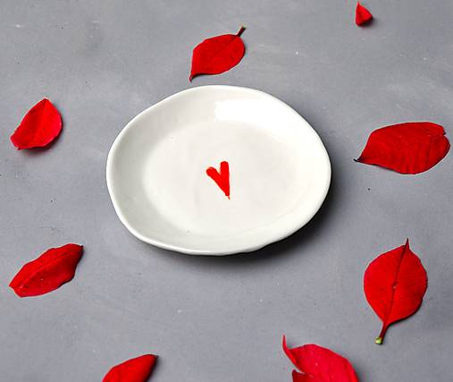 Nádoby - Tanier so srdiečkami S - 18121923_