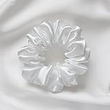 Ozdoby do vlasov - Saténová scrunchie | CLASSIC (Biela) - 18121058_