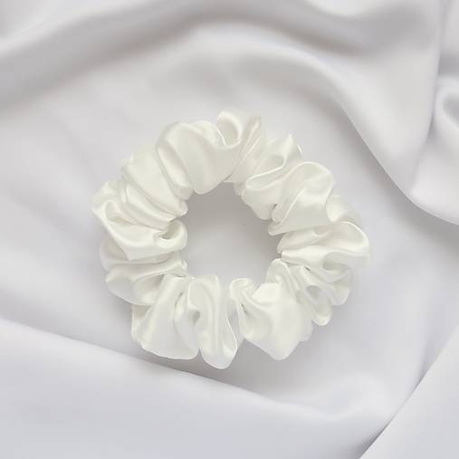 Ozdoby do vlasov - Saténová scrunchie | CLASSIC (Krémová) - 18121024_